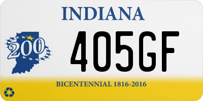 IN license plate 405GF