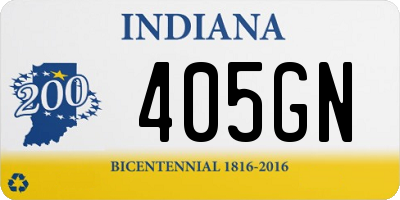 IN license plate 405GN