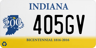 IN license plate 405GV