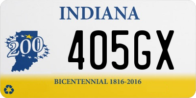 IN license plate 405GX