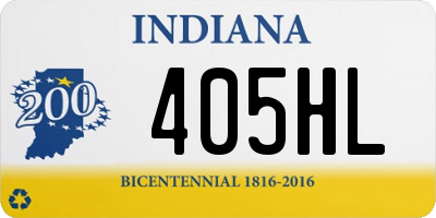 IN license plate 405HL