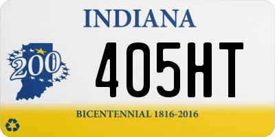 IN license plate 405HT