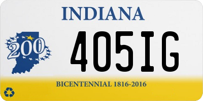 IN license plate 405IG