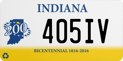 IN license plate 405IV