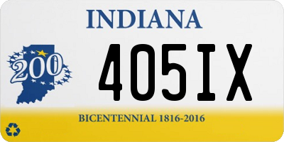 IN license plate 405IX