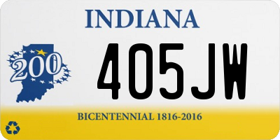 IN license plate 405JW