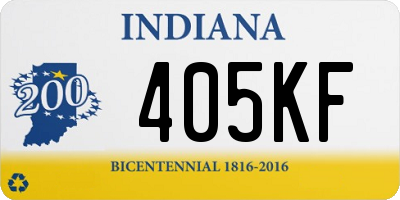 IN license plate 405KF