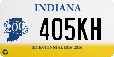 IN license plate 405KH