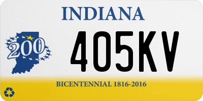 IN license plate 405KV