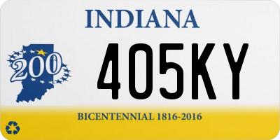 IN license plate 405KY