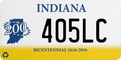 IN license plate 405LC