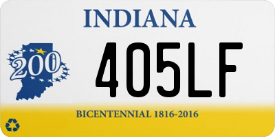 IN license plate 405LF