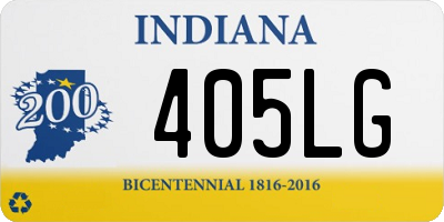 IN license plate 405LG