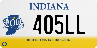 IN license plate 405LL