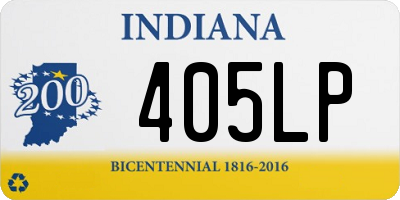 IN license plate 405LP