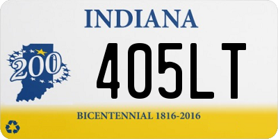 IN license plate 405LT