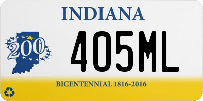 IN license plate 405ML