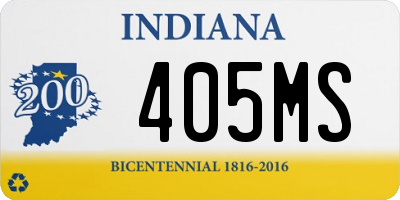 IN license plate 405MS