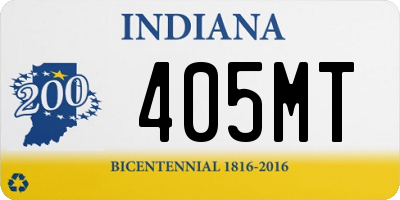 IN license plate 405MT