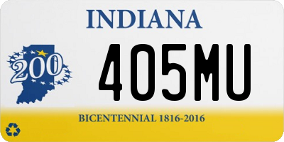 IN license plate 405MU