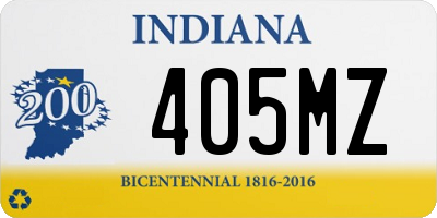 IN license plate 405MZ