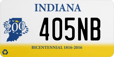 IN license plate 405NB