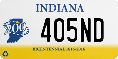 IN license plate 405ND