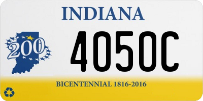 IN license plate 405OC