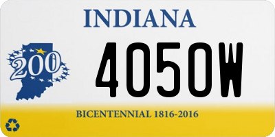 IN license plate 405OW