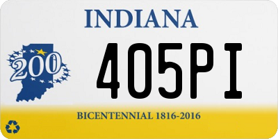 IN license plate 405PI