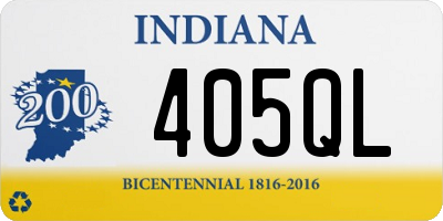 IN license plate 405QL