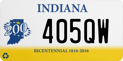 IN license plate 405QW