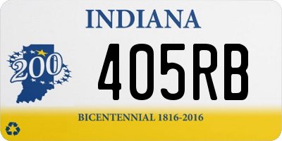 IN license plate 405RB