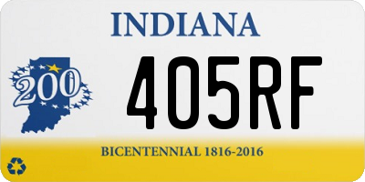 IN license plate 405RF