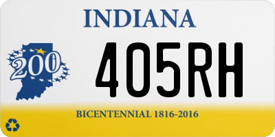 IN license plate 405RH