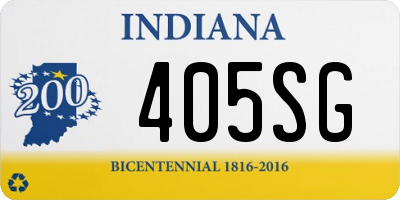 IN license plate 405SG