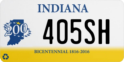 IN license plate 405SH