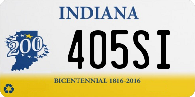 IN license plate 405SI