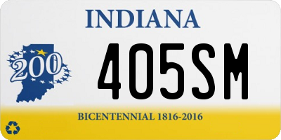 IN license plate 405SM