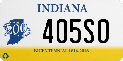 IN license plate 405SO