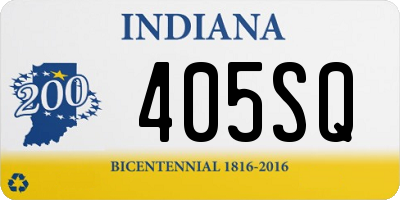 IN license plate 405SQ