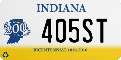 IN license plate 405ST