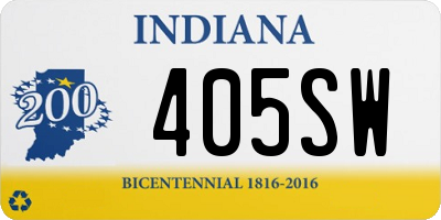 IN license plate 405SW