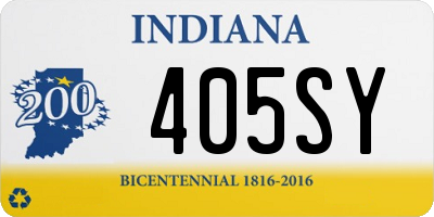 IN license plate 405SY