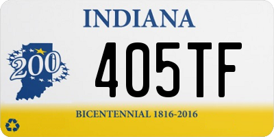 IN license plate 405TF