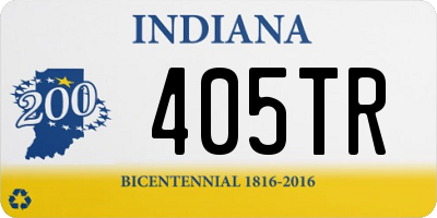 IN license plate 405TR