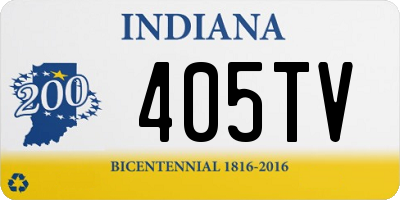 IN license plate 405TV