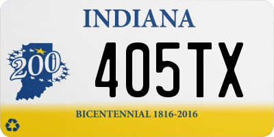 IN license plate 405TX