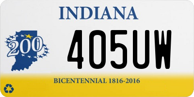 IN license plate 405UW
