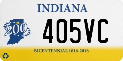 IN license plate 405VC